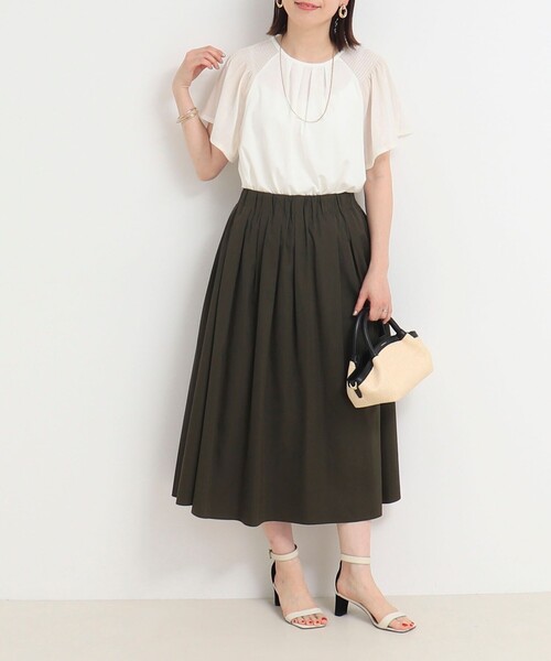 MICO COULIER（ミコクリエ）の「リバーシブルタフタスカート（スカート・レディース・オリーブ/グレイッシュブルー/モカ・38/36）」の14枚目の写真