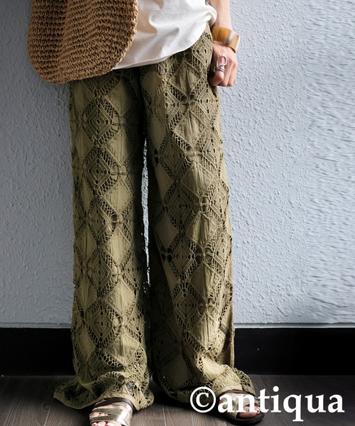 【新品・タグ付き】shizuka 様 enrica/エンリカ レースパンツ 黒 裾レースペチパンツ(大きいサイズ) / パンツ | エスニック