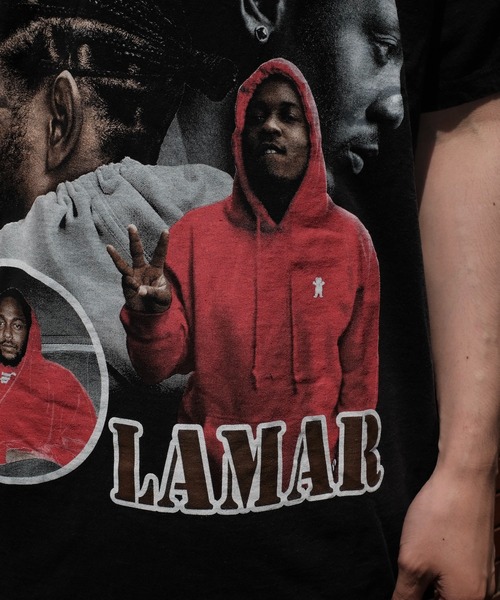 THRIFTY LOOK(スリフティールック)の「THRIFTY LOOK スリフティルック / THRIFTY"KENDRICK LAMAR"TEE ケンドリック・ラマー(Tシャツ/カットソー・メンズ・ブラック系1/ブラック/ブラック系2・MEDIUM/LARGE/X-LARGE)」の6枚目の写真