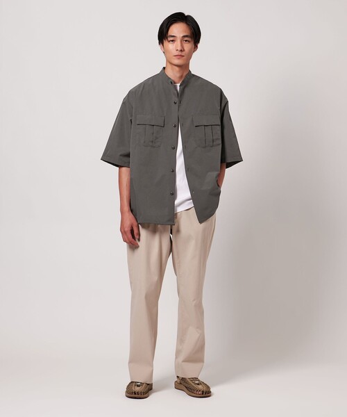 UNITED ARROWS(ユナイテッドアローズ)の「DotAir ドットエア バンドカラー ミリタリーシャツ ‐吸水速乾 ストレッチ‐(シャツ/ブラウス・メンズ・ブラック/ダークグレー・L/XL/M/S)」の4枚目の写真