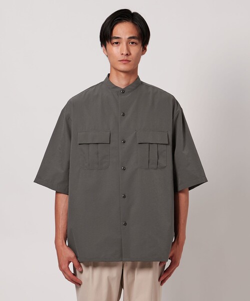UNITED ARROWS(ユナイテッドアローズ)の「DotAir ドットエア バンドカラー ミリタリーシャツ ‐吸水速乾 ストレッチ‐(シャツ/ブラウス・メンズ・ブラック/ダークグレー・L/XL/M/S)」の6枚目の写真