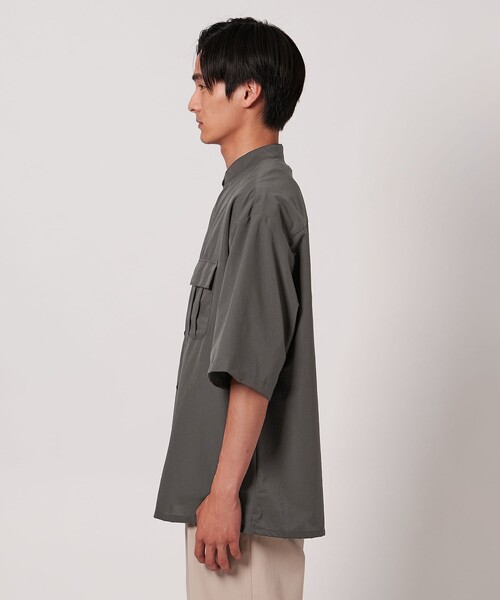 UNITED ARROWS(ユナイテッドアローズ)の「DotAir ドットエア バンドカラー ミリタリーシャツ ‐吸水速乾 ストレッチ‐(シャツ/ブラウス・メンズ・ブラック/ダークグレー・L/XL/M/S)」の7枚目の写真