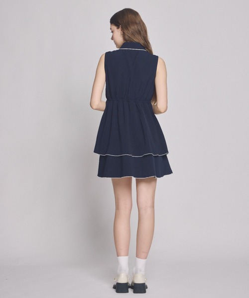 Apolina フリル付きノースリーブワンピース 5-7y CORNERS ワンピース リネンタッチノースリフリルワンピース