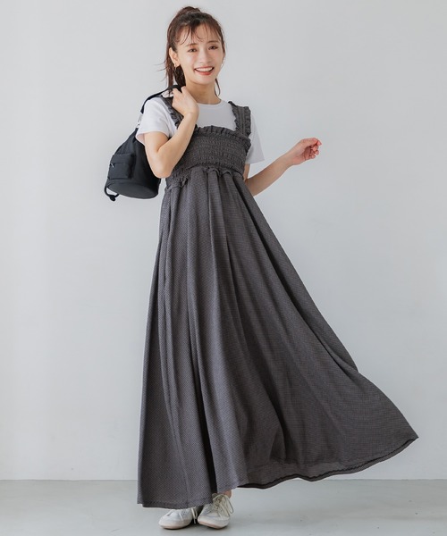 coca（coca）（コカ）の「クレープシャーリングワンピース（ワンピース・レディース・ブラック/ライトベージュ/A・S/M/L）」の3枚目の写真