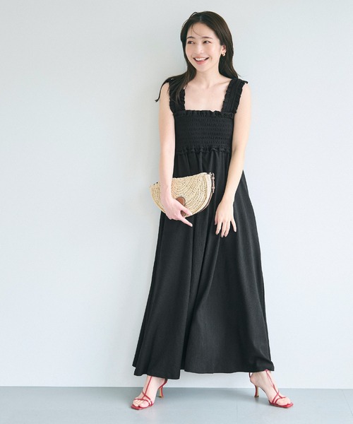 coca（coca）（コカ）の「クレープシャーリングワンピース（ワンピース・レディース・ブラック/ライトベージュ/A・S/M/L）」の6枚目の写真