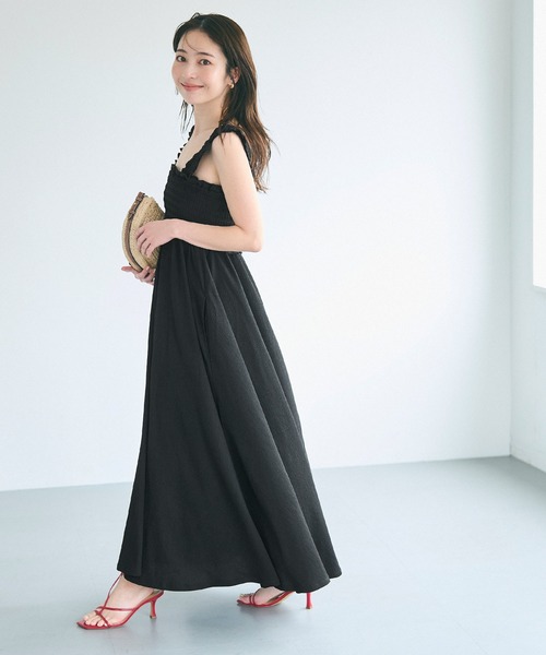 coca（coca）（コカ）の「クレープシャーリングワンピース（ワンピース・レディース・ブラック/ライトベージュ/A・S/M/L）」の7枚目の写真