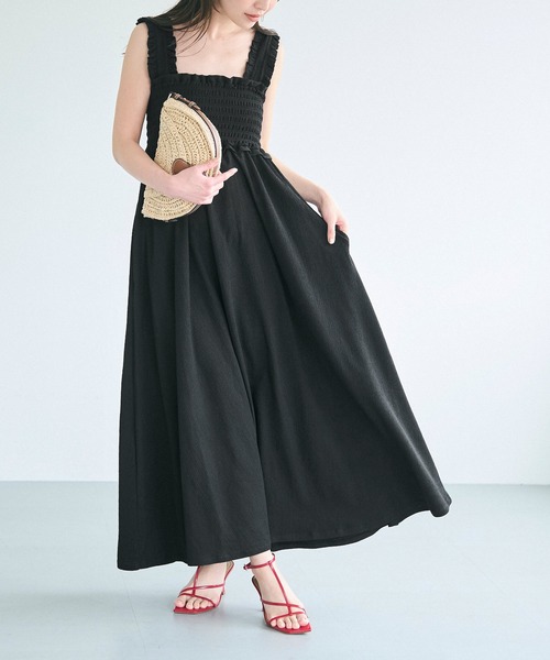 coca（coca）（コカ）の「クレープシャーリングワンピース（ワンピース・レディース・ブラック/ライトベージュ/A・S/M/L）」の9枚目の写真