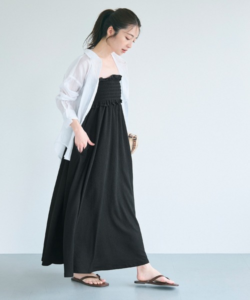 coca（coca）（コカ）の「クレープシャーリングワンピース（ワンピース・レディース・ブラック/ライトベージュ/A・S/M/L）」の11枚目の写真