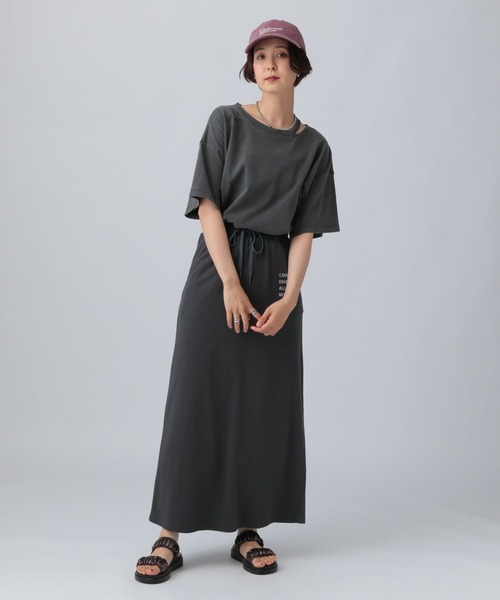 LEPSIM（レプシィム）の「ロゴプリントスカート　459734（スカート・レディース・ブラウン/チャコールグレー/グレー・FREE）」の21枚目の写真