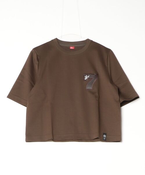 DOUBLE STANDARD CLOTHING（ダブルスタンダードクロージング）の「スーピマコットン レザー刺繍Tシャツ（Tシャツ/カットソー・レディース・ブラウン/オフホワイト・FREE）」の17枚目の写真