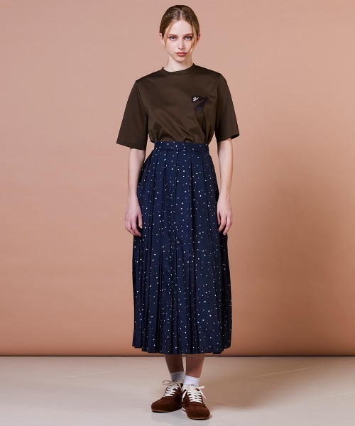 DOUBLE STANDARD CLOTHING（ダブルスタンダードクロージング）の「スーピマコットン レザー刺繍Tシャツ（Tシャツ/カットソー・レディース・ブラウン/オフホワイト・FREE）」の18枚目の写真