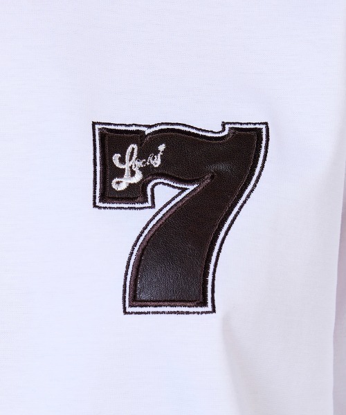 DOUBLE STANDARD CLOTHING（ダブルスタンダードクロージング）の「スーピマコットン レザー刺繍Tシャツ（Tシャツ/カットソー・レディース・ブラウン/オフホワイト・FREE）」の7枚目の写真