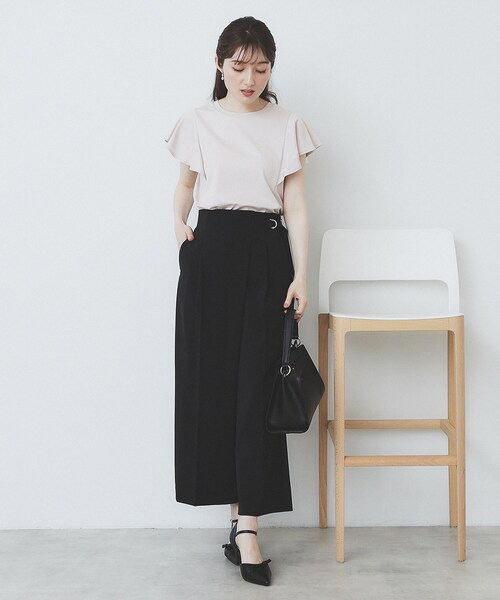 index(インデックス)の「《美人百花掲載/XS-3Lサイズ》フレアスリーブバックシャントップス【接触冷感/UVケア/洗濯機洗い可】(Tシャツ/カットソー・レディース・ナチュラル/グリーン系/ブラウン系その他/ネイビー・40/38/36/34/44/42)」の21枚目の写真