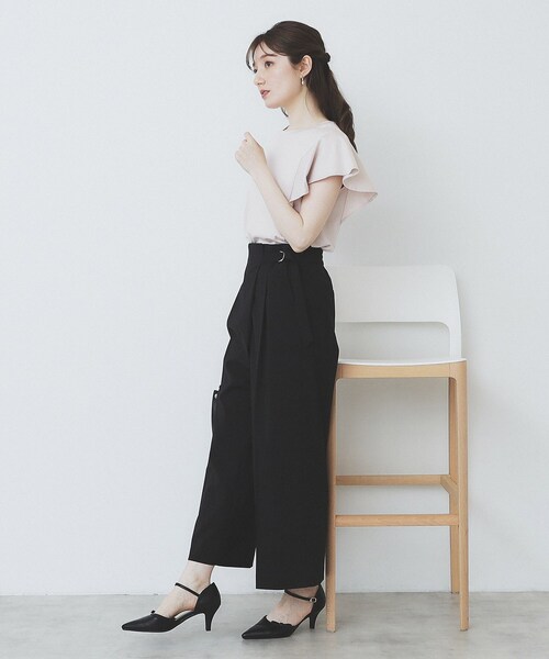 index(インデックス)の「《美人百花掲載/XS-3Lサイズ》フレアスリーブバックシャントップス【接触冷感/UVケア/洗濯機洗い可】(Tシャツ/カットソー・レディース・ナチュラル/グリーン系/ブラウン系その他/ネイビー・40/38/36/34/44/42)」の22枚目の写真