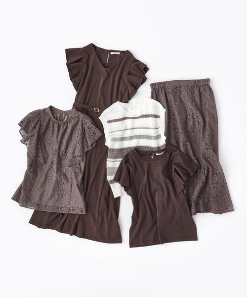 index(インデックス)の「《美人百花掲載/XS-3Lサイズ》フレアスリーブバックシャントップス【接触冷感/UVケア/洗濯機洗い可】(Tシャツ/カットソー・レディース・ナチュラル/グリーン系/ブラウン系その他/ネイビー・40/38/36/34/44/42)」の7枚目の写真