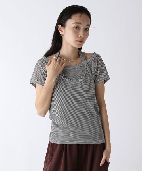 JEANASIS（ジーナシス）の「【miller】ボーダーラグランFS/573032（Tシャツ/カットソー・レディース・ブラック系その他/レッド系その他・FREE）」の13枚目の写真