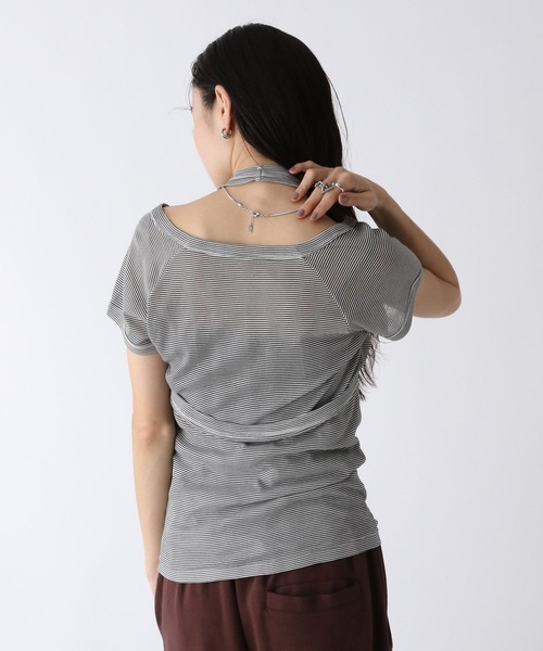 JEANASIS（ジーナシス）の「【miller】ボーダーラグランFS/573032（Tシャツ/カットソー・レディース・ブラック系その他/レッド系その他・FREE）」の14枚目の写真