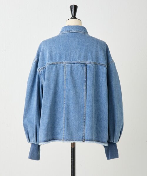 BEARDSLEY ビアズリー　デニム切替ジャケット　ビンテージ加工　美品 新品未使用☆BEARDSLEY ビアズリー デニムジャケット 袖パフGジャン