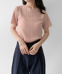 【on:nue】[選べる5色展開] ぽこぽこ半袖カットソー