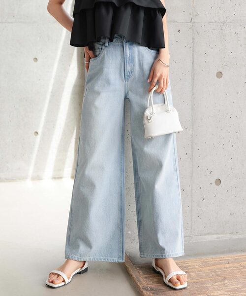 Washed Jeans Unisex パール スタッズ デニムパンツ ウォッシュ セール】パールスタッズデニムパンツ（デニムパンツ）｜THE YOn