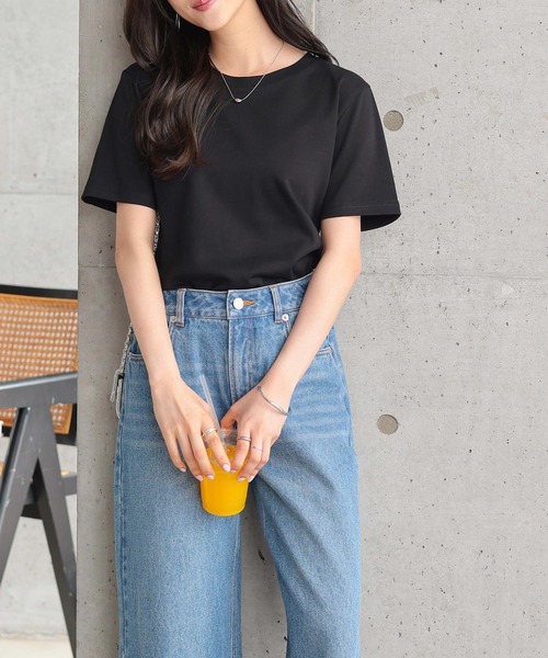 Petitle（プチレ）の「[ 低身長向けサイズ ] ウエスト調整ゴム付きワイドデニムパンツ（デニムパンツ・レディース・ライトブルー/ブルー/インディゴブルー・PL/PM/PS）」の8枚目の写真