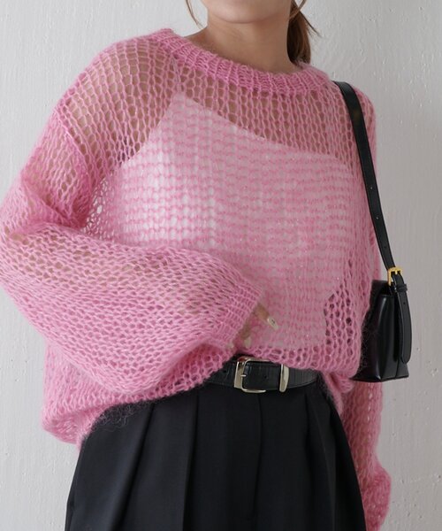 Lui's（ルイス）の「モヘア手編みニット（ニット/セーター・レディース・ピンク/グレー/ブラック/イエロー・FREE）」の21枚目の写真