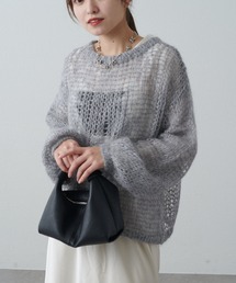 モヘア手編みニット