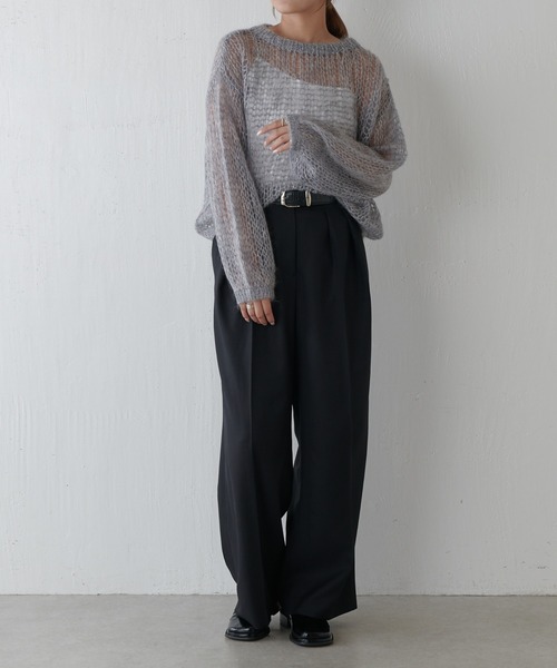 Lui's(ルイス)24AW 接結ニットブルゾン サテンボリュームブルゾン（ブルゾン）｜Lui's（ルイス）の