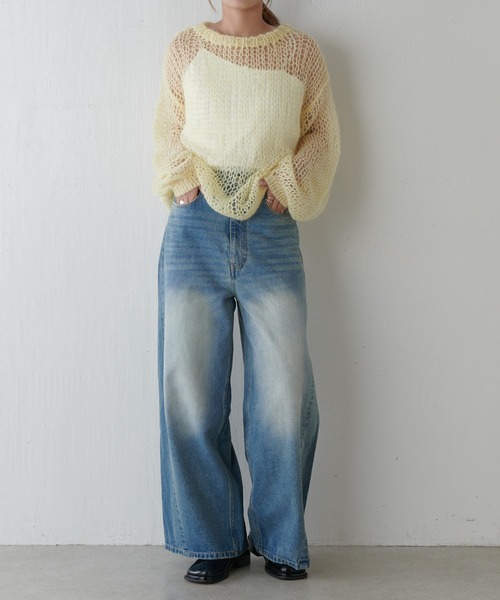 Lui's（ルイス）の「モヘア手編みニット（ニット/セーター・レディース・ピンク/グレー/ブラック/イエロー・FREE）」の9枚目の写真