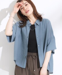 ゆるっと感がこなれ見え ワッシャーシアー半袖シャツ