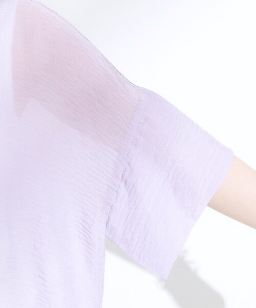 Cutie Blonde（キューティーブロンド）の「ゆるっと感がこなれ見え ワッシャーシアー半袖シャツ（シャツ/ブラウス・レディース・ライトイエロー系/チャコールグレー/レッド系1/パープル/ブルー系その他/ライトグリーン・00）」の7枚目の写真