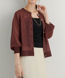 un dix cors（アンディコール）の「《大人可愛くきちんと見え》クルーネックラメニットカーディガン（カーディガン/ボレロ）」