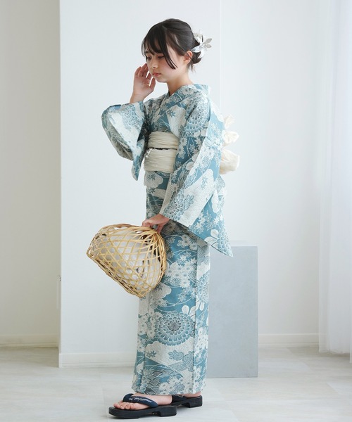 utatane ウタタネ　花柄浴衣・青帯セット utatane - 浴衣セット 青系花柄の通販 by ☆｜ウタタネならラクマ