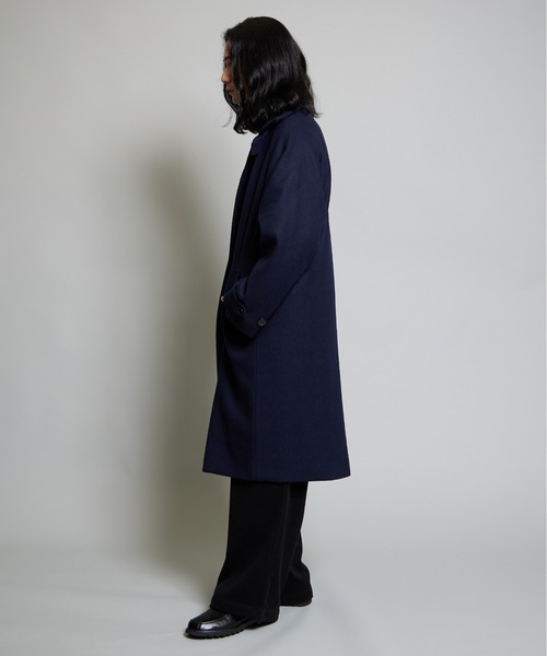 MandO（エムオー）（エムオー）の「ウールライクステンカラーコート（ステンカラーコート・メンズ・ネイビー/ブラック・LARGE/MEDIUM）」の4枚目の写真