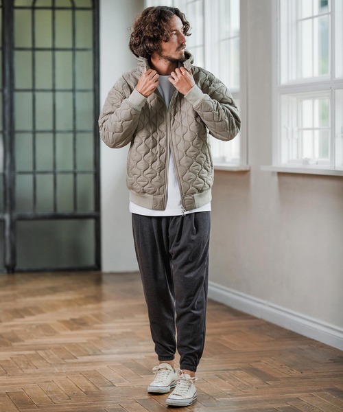 Magine(マージン)の「mj10911-Gourd Quilted Padded Blouson キルトブルゾン(ブルゾン・メンズ・グレイッシュベージュ/ブラック/オリーブ・48/46/44)」の20枚目の写真