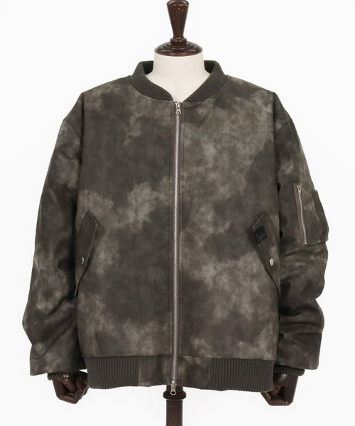 CAMBIO(カンビオ)の「mj10940-Vintage Like Synthetic Leather Oversized MA-1 ブルゾン(MA-1・メンズ・ブラック/ブラウン・M/L)」の13枚目の写真