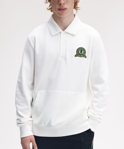 セール】Tennis Badge Collared Sweatshirt／テニスバッジカラー