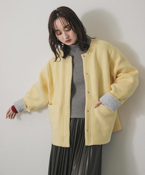 UCニット製品洗いコート バイカラーニットコート（その他アウター）｜SENSE OF PLACE by