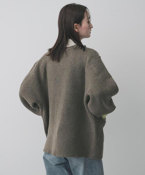 SENSE OF PLACE by URBAN RESEARCH（センスオブプレイスバイアーバンリサーチ）の「バイカラーニットコート（その他アウター・レディース・その他1/グレー系その他/ブラウン系その他/イエロー系その他・ONE）」の7枚目の写真