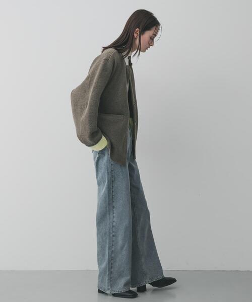 SENSE OF PLACE by URBAN RESEARCH（センスオブプレイスバイアーバンリサーチ）の「バイカラーニットコート（その他アウター・レディース・その他1/グレー系その他/ブラウン系その他/イエロー系その他・ONE）」の5枚目の写真