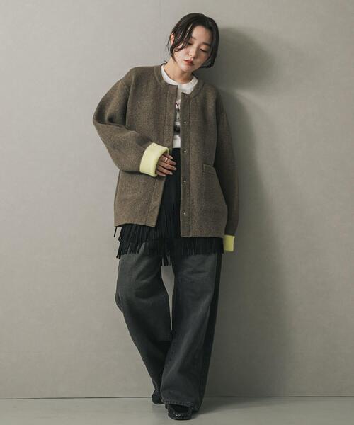 セール】バイカラーニットコート（その他アウター）｜SENSE OF PLACE