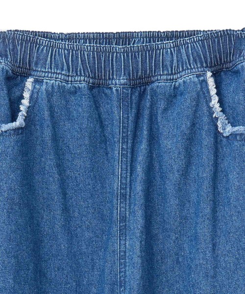 Green　Parks（グリーンパークス）の「・DOUBLE FLAGS フリンジラインイージーデニム（デニムパンツ・レディース・インディゴブルー/ブラック・FREE）」の9枚目の写真