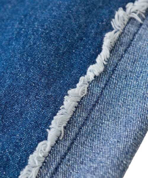 Green　Parks（グリーンパークス）の「・DOUBLE FLAGS フリンジラインイージーデニム（デニムパンツ・レディース・インディゴブルー/ブラック・FREE）」の11枚目の写真