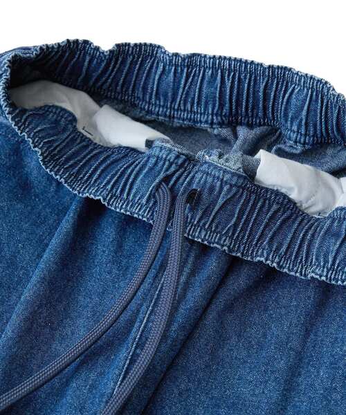 Green　Parks（グリーンパークス）の「・DOUBLE FLAGS フリンジラインイージーデニム（デニムパンツ・レディース・インディゴブルー/ブラック・FREE）」の13枚目の写真