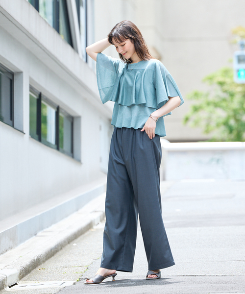 qualite（カリテ）の「【セットアップ対応】ウールライクイージーパンツ/夏服/オフィス（その他パンツ・レディース・ベージュ/チャコールグレー・36/38/40）」の14枚目の写真