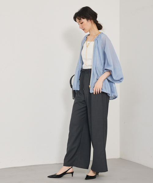 qualite（カリテ）の「【セットアップ対応】ウールライクイージーパンツ/夏服/オフィス（その他パンツ・レディース・ベージュ/チャコールグレー・36/38/40）」の16枚目の写真