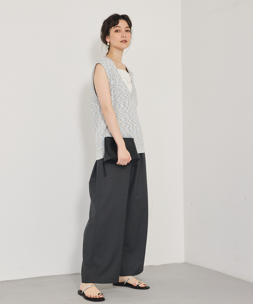 qualite（カリテ）の「【セットアップ対応】ウールライクイージーパンツ/夏服/オフィス（その他パンツ・レディース・ベージュ/チャコールグレー・36/38/40）」の17枚目の写真