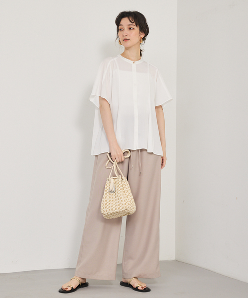 qualite（カリテ）の「【セットアップ対応】ウールライクイージーパンツ/夏服/オフィス（その他パンツ・レディース・ベージュ/チャコールグレー・36/38/40）」の6枚目の写真