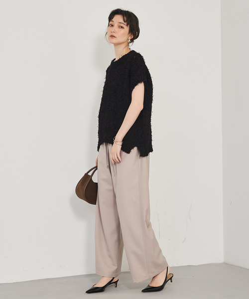 qualite（カリテ）の「【セットアップ対応】ウールライクイージーパンツ/夏服/オフィス（その他パンツ・レディース・ベージュ/チャコールグレー・36/38/40）」の7枚目の写真