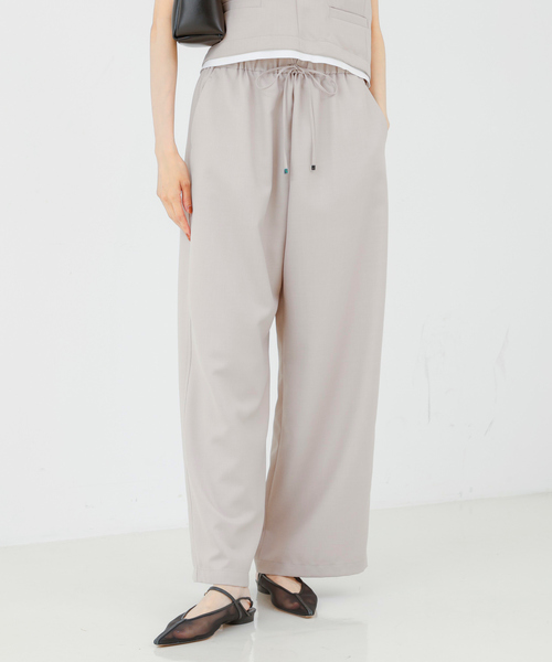 qualite（カリテ）の「【セットアップ対応】ウールライクイージーパンツ/夏服/オフィス（その他パンツ・レディース・ベージュ/チャコールグレー・36/38/40）」の8枚目の写真